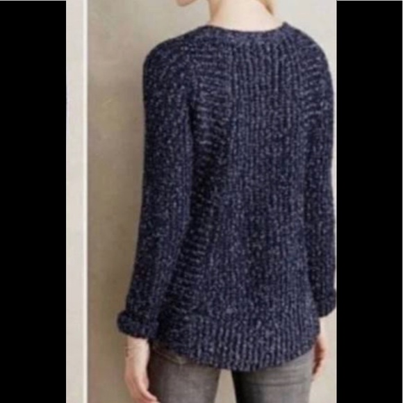 Anthropologie Moth Blue Zipper Sweater sz M - Picture 2 of 12